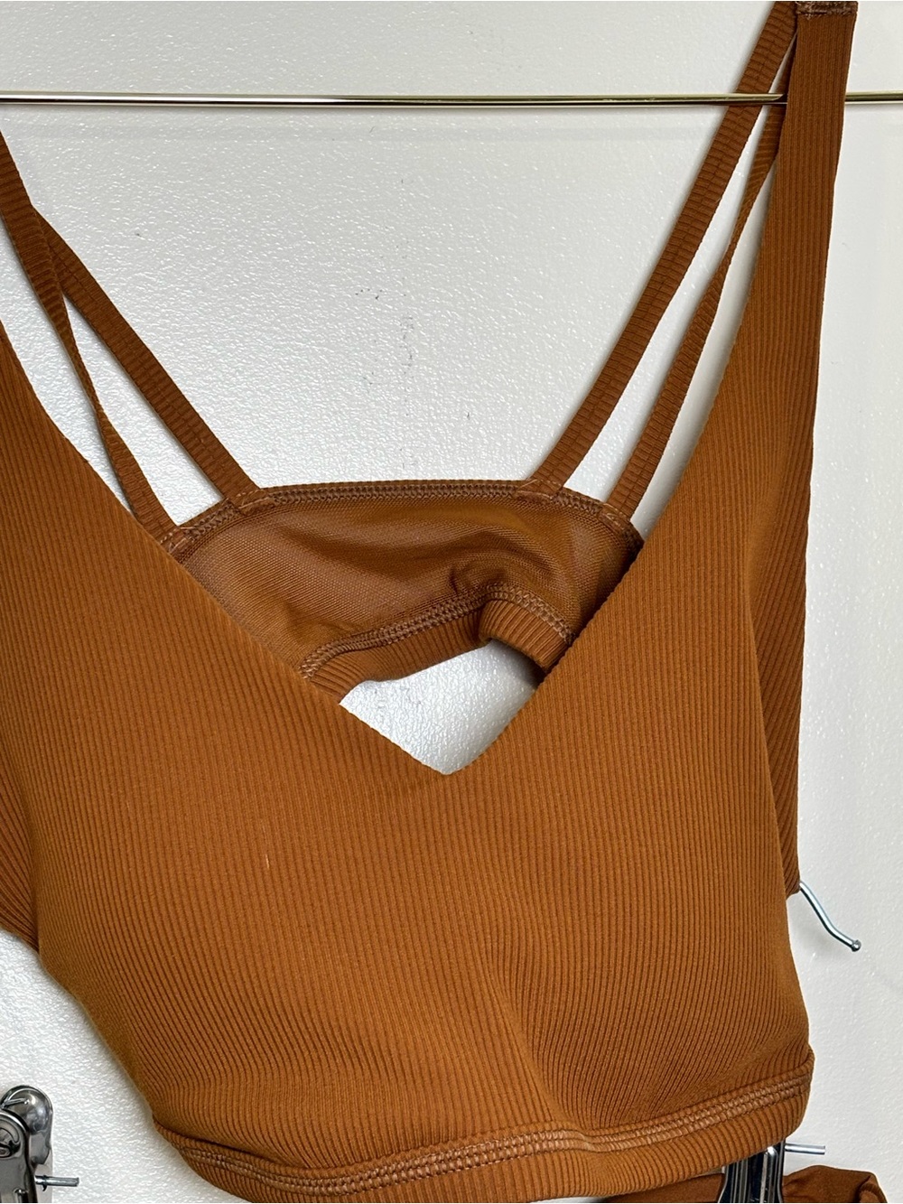 OFFLINE by Aerie Brown Ribbed Strappy Sports Bra Size medium